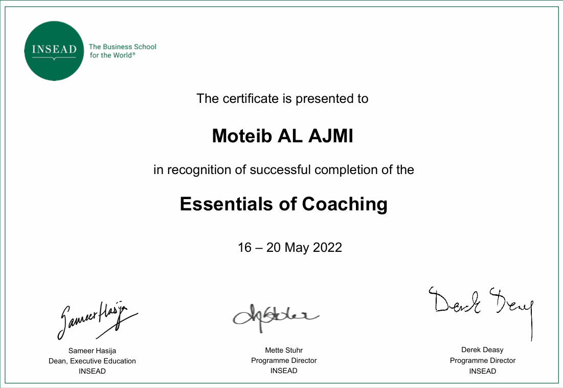 INSEAD Essentials of Coaching Certificate